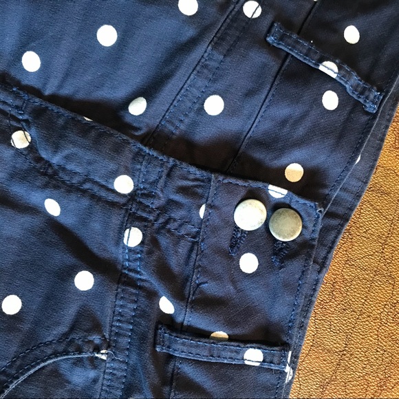 Polkadot Skirt Button Up Navy Blue - Picture 4 of 8